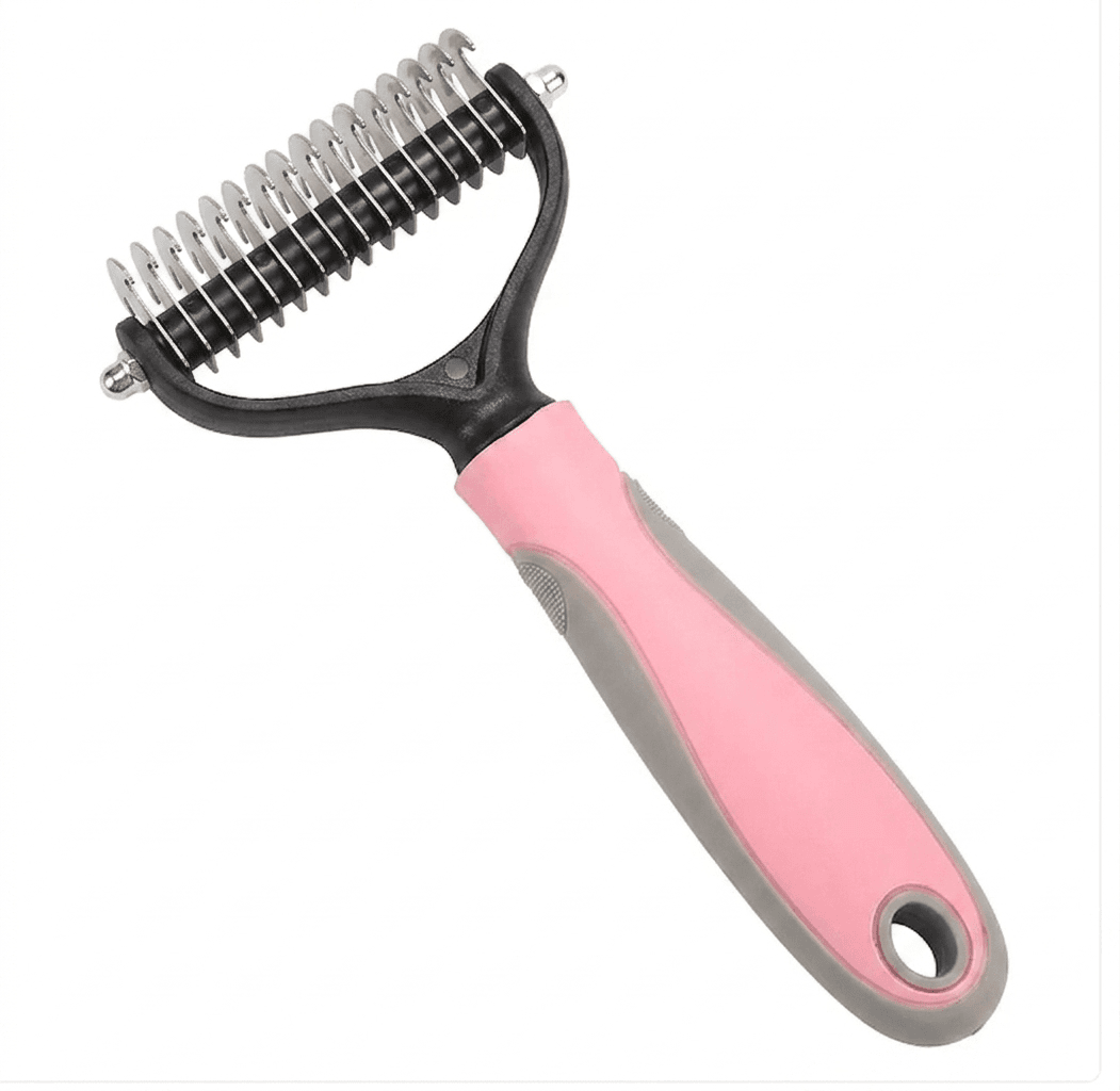 Cepillo de doble cara inoxidable para mascotas, limpieza de Peine 3