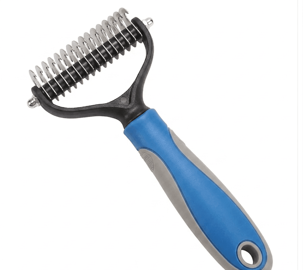 Cepillo de doble cara inoxidable para mascotas, limpieza de Peine 4